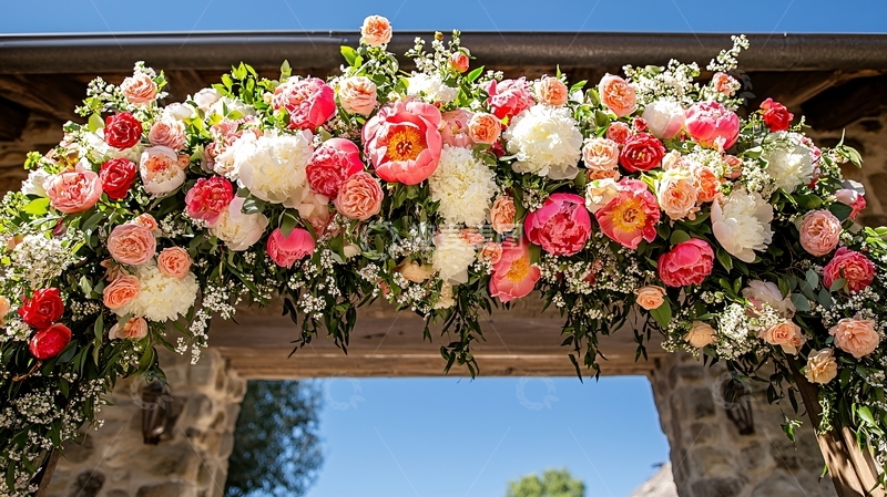 高清大图下载【趣麦麦图】繁花盛开的拱门