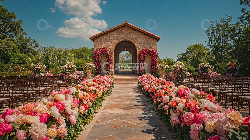 高清大图下载【趣麦麦图】户外婚礼鲜花拱门