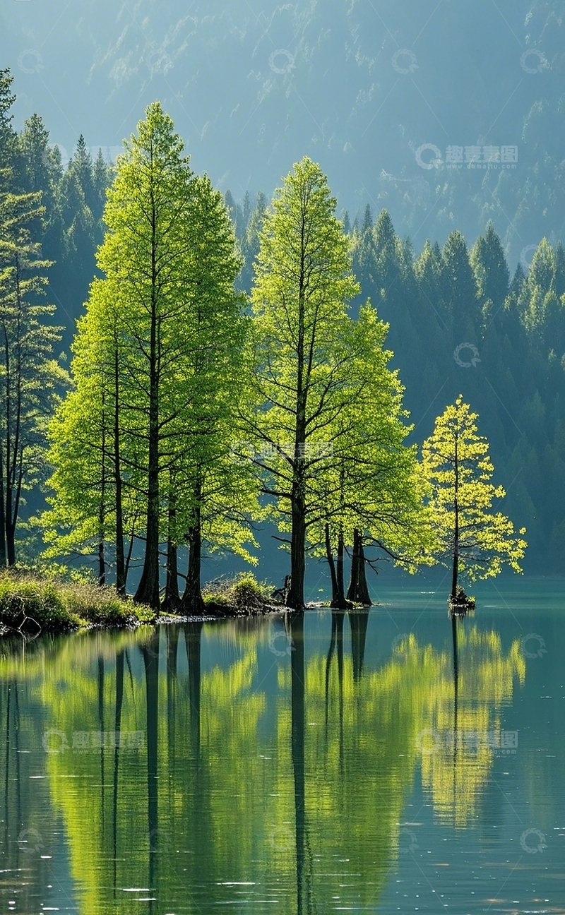 高清大图下载【趣麦麦图】 春天的湖泊景色4