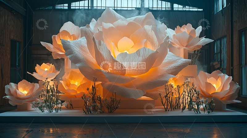 高清大图下载【趣麦麦图】巨型纸花高清图片