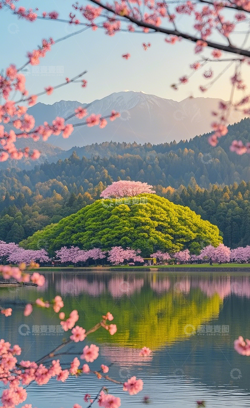 高清大图下载【趣麦麦图】 春天的湖泊景色2