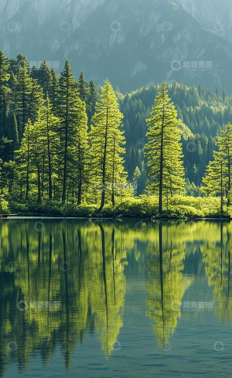 高清大图下载【趣麦麦图】 春天的湖泊景色5