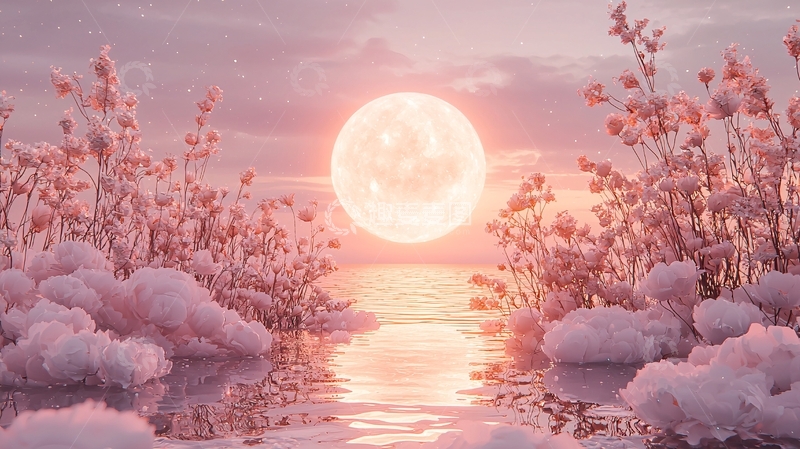 高清大图下载【趣麦麦图】粉色日落高清图片