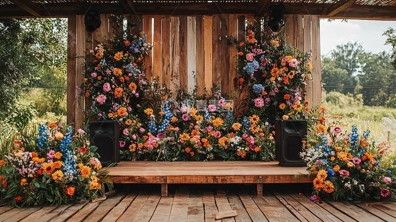 高清大图下载【趣麦麦图】户外婚礼鲜花装饰背景