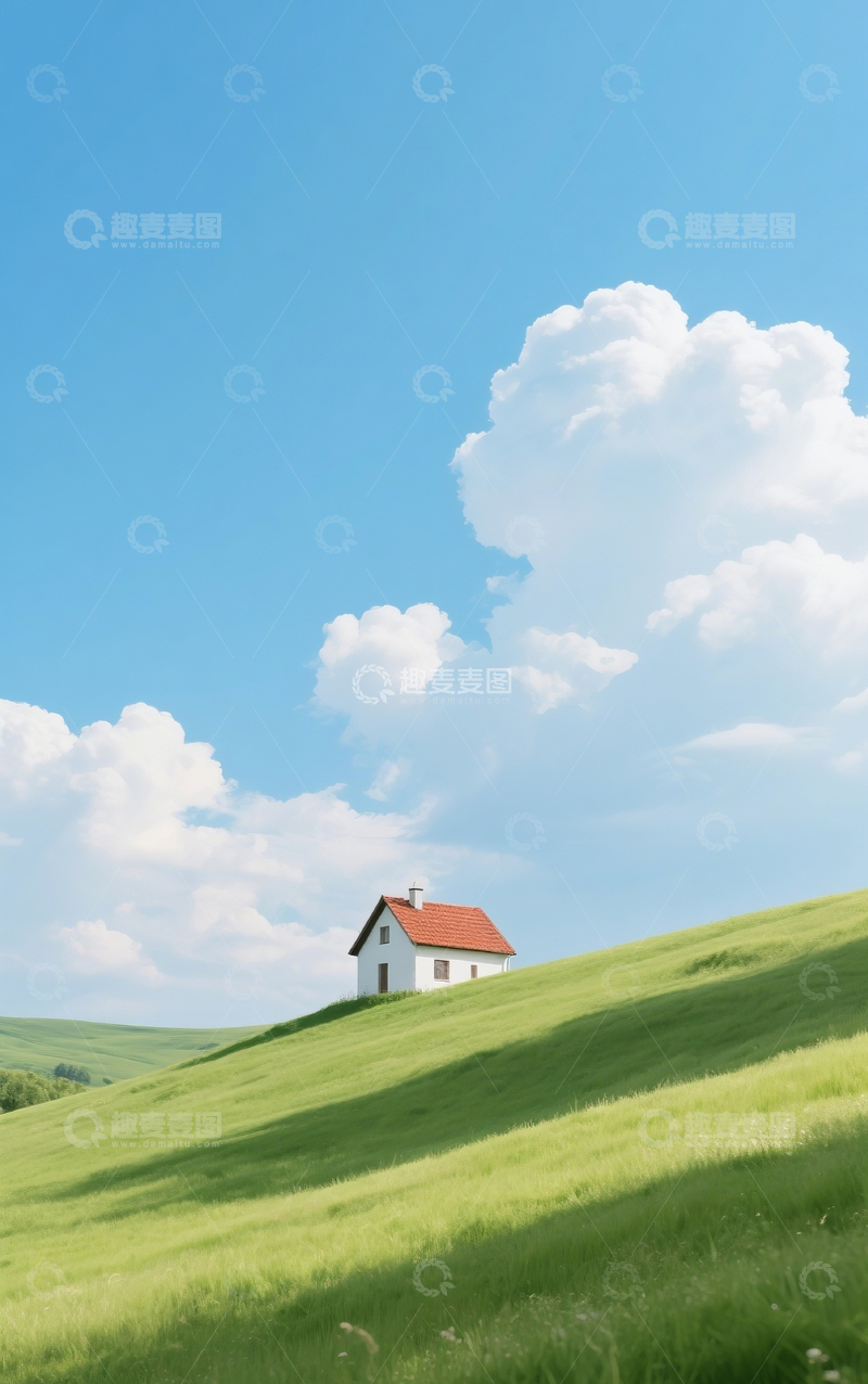 高清大图下载【趣麦麦图】-山坡上的房子2