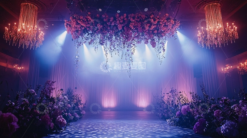 高清大图下载【趣麦麦图】华丽舞台鲜花装饰