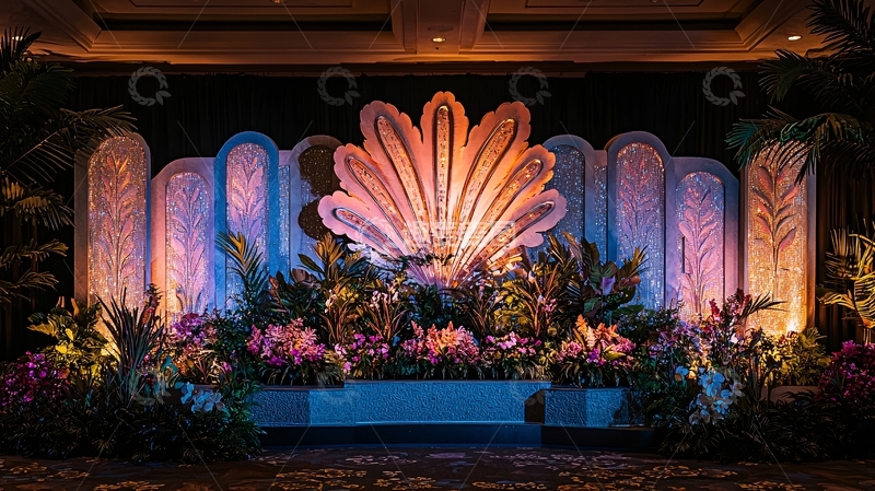 高清大图下载【趣麦麦图】贝壳造型舞台背景