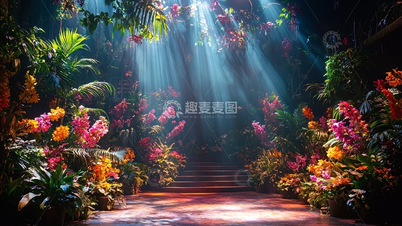 高清大图下载【趣麦麦图】奇幻花园的光线