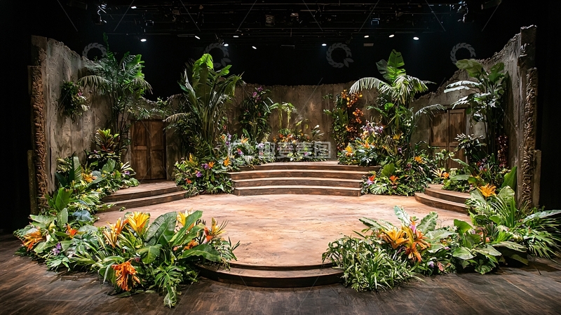 高清大图下载【趣麦麦图】舞台热带丛林布景