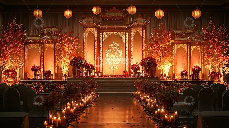 高清大图下载【趣麦麦图】金色奢华的婚礼现场