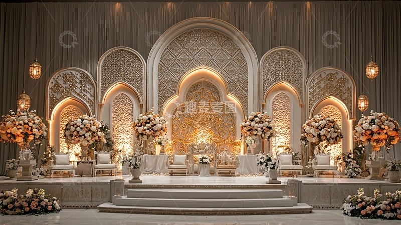 高清大图下载【趣麦麦图】奢华精致的婚礼舞台背景