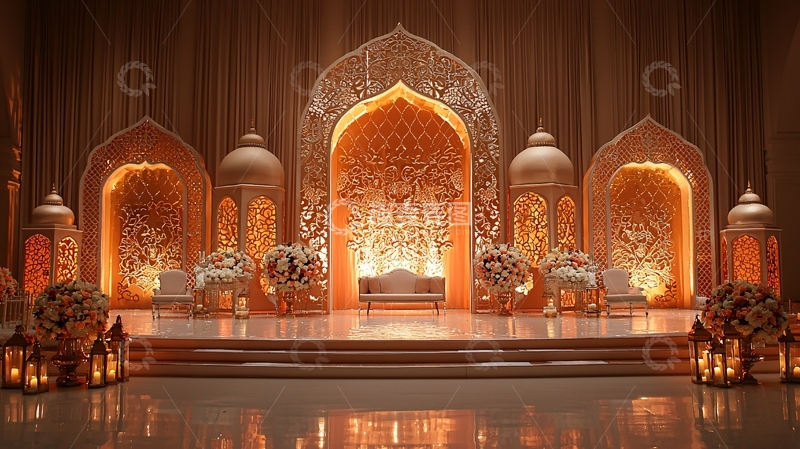 高清大图下载【趣麦麦图】精致的伊斯兰风格舞台装饰