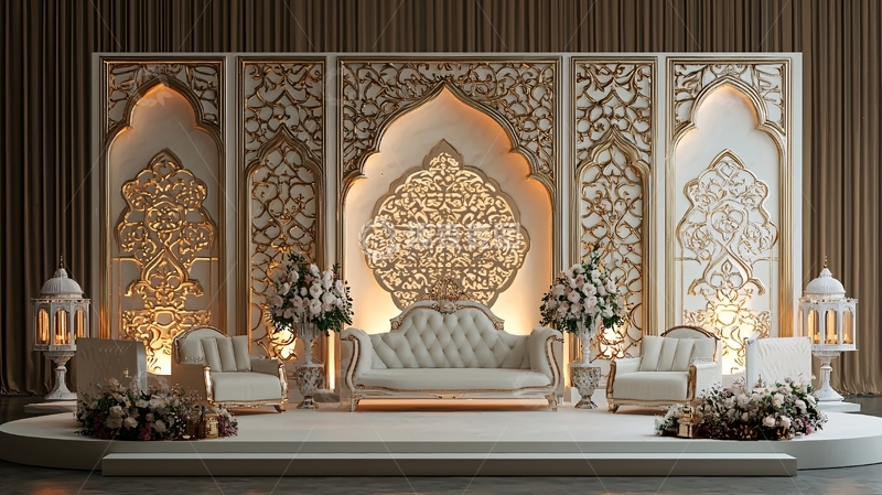 高清大图下载【趣麦麦图】奢华婚礼舞台背景