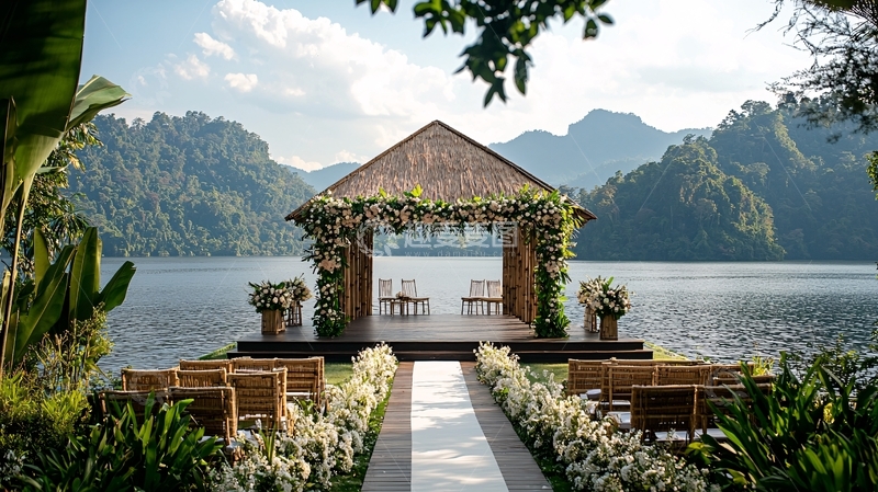 高清大图下载【趣麦麦图】湖边婚礼高清图片