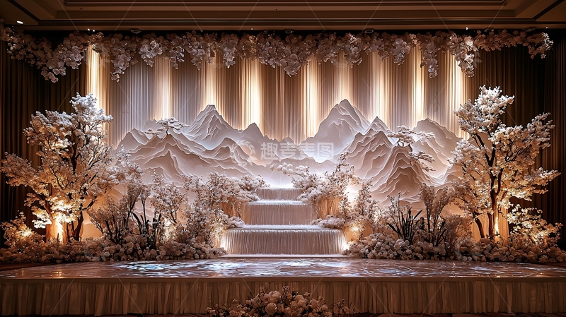 高清大图下载【趣麦麦图】婚礼舞台山水风格