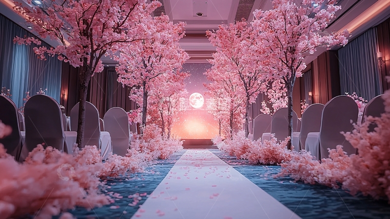 高清大图下载【趣麦麦图】粉色浪漫婚礼场景