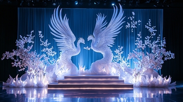 冰雕凤凰婚礼舞台