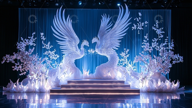 高清大图下载【趣麦麦图】冰雕凤凰婚礼舞台