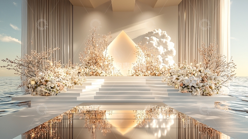 高清大图下载【趣麦麦图】纯净海边婚礼场景