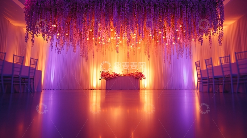 高清大图下载【趣麦麦图】浪漫紫光婚礼现场