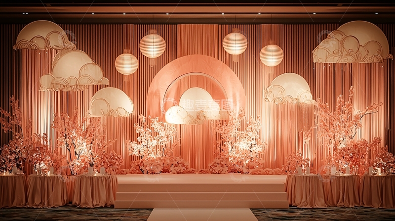 高清大图下载【趣麦麦图】粉色系浪漫婚礼舞台