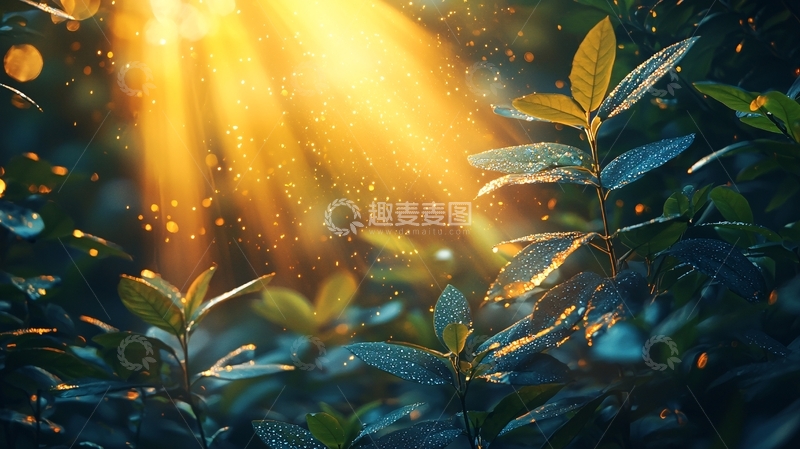 高清大图下载【趣麦麦图】阳光穿透树叶的光影