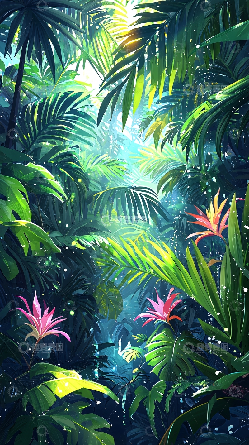 高清大图下载【趣麦麦图】茂密热带雨林丛生