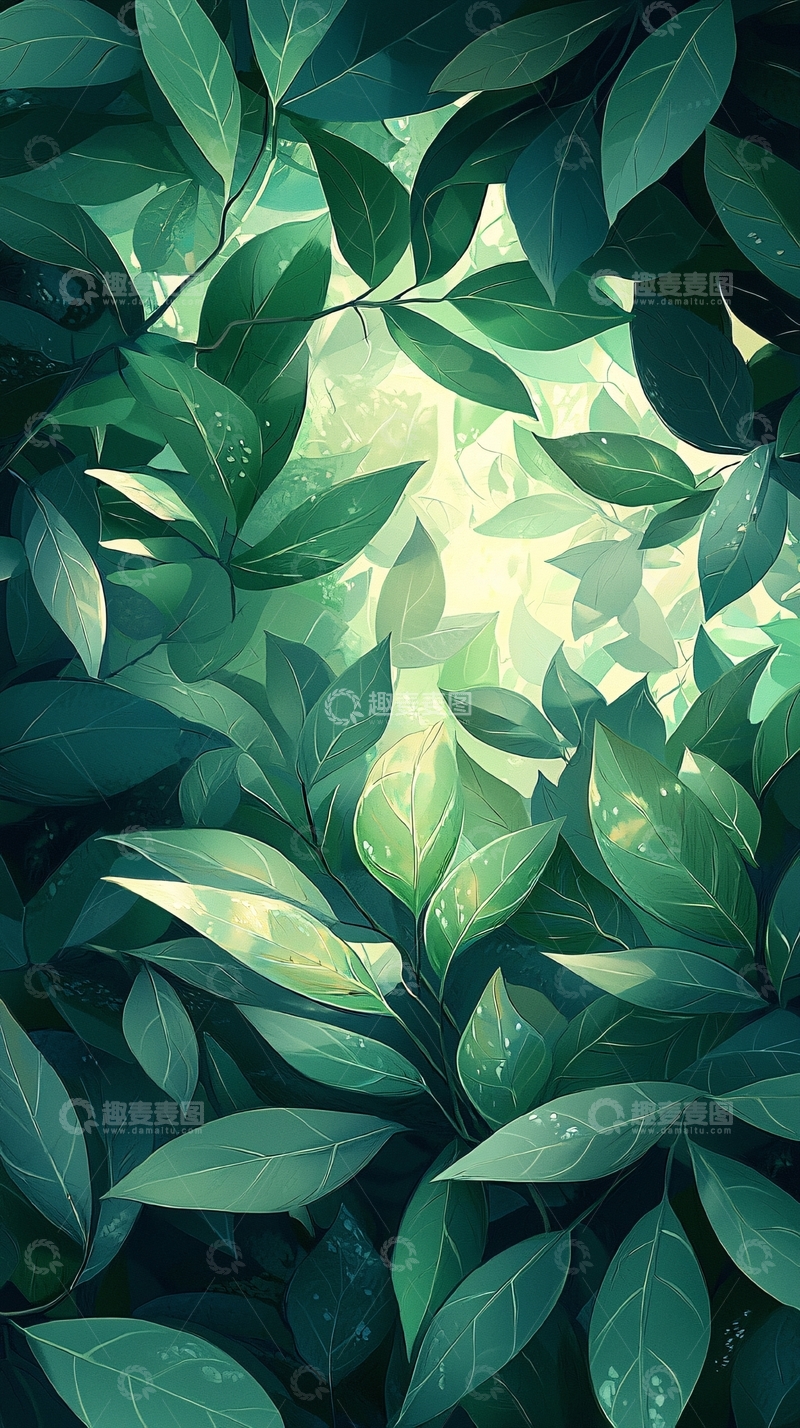 高清大图下载【趣麦麦图】茂密绿叶高清图片