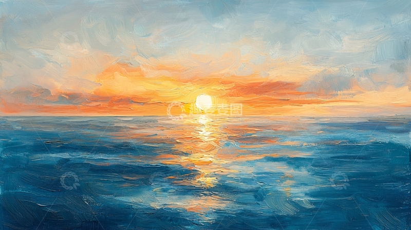 高清大图下载【趣麦麦图】海面日出高清图片