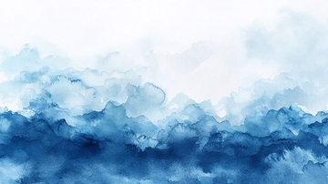 水彩风格的蓝色山脉纹理
