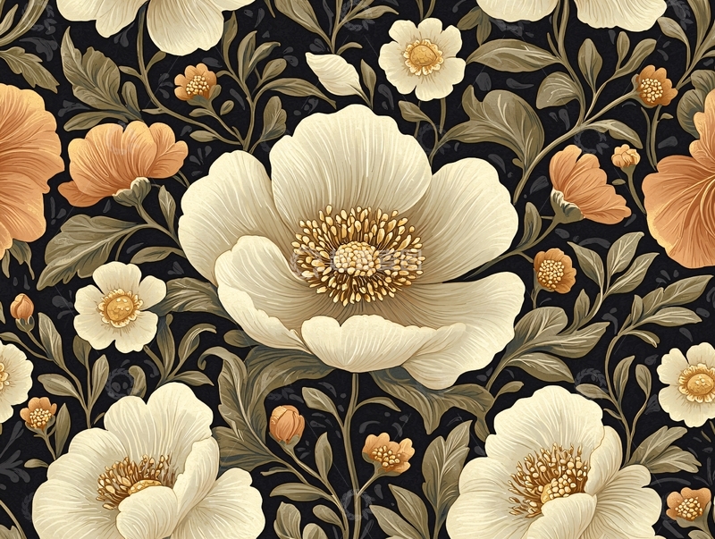 高清大图下载【趣麦麦图】繁复花卉图案