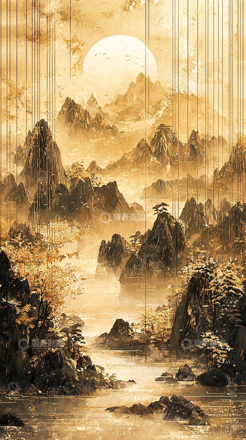 高清大图下载【趣麦麦图】水墨山水意境图