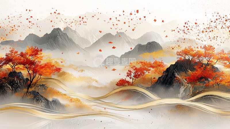 高清大图下载【趣麦麦图】秋日山水意境