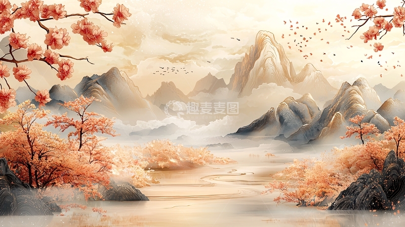 高清大图下载【趣麦麦图】水墨山水花鸟意境国风