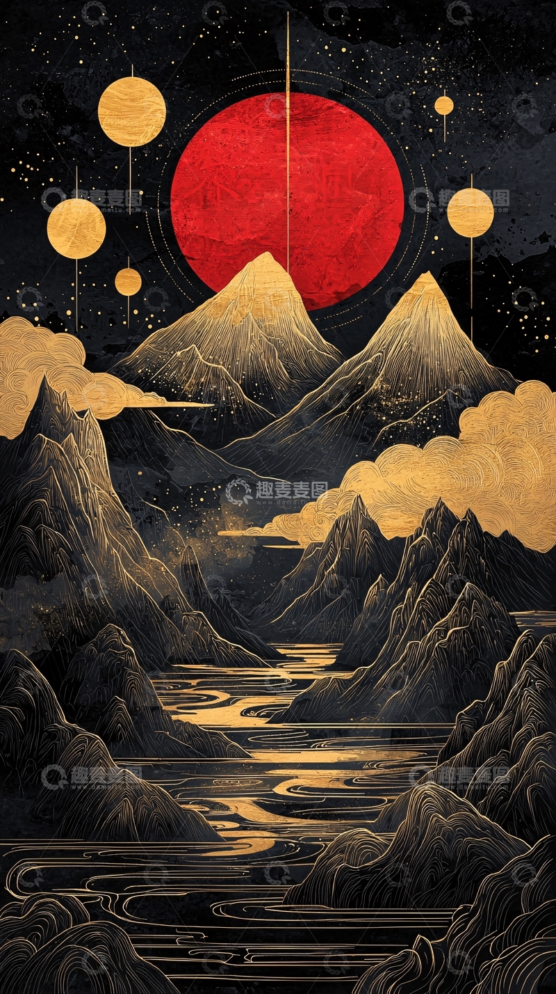 高清大图下载【趣麦麦图】-中国风山水画意境