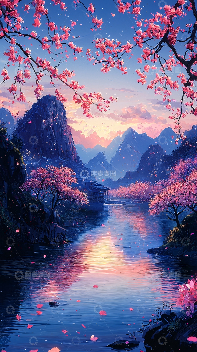 高清大图下载【趣麦麦图】粉色樱花高清图片