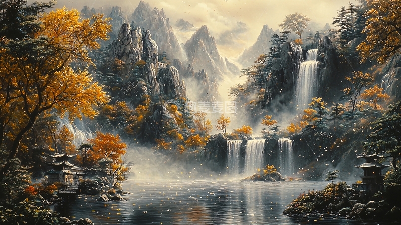 高清大图下载【趣麦麦图】中国风山水高清图片