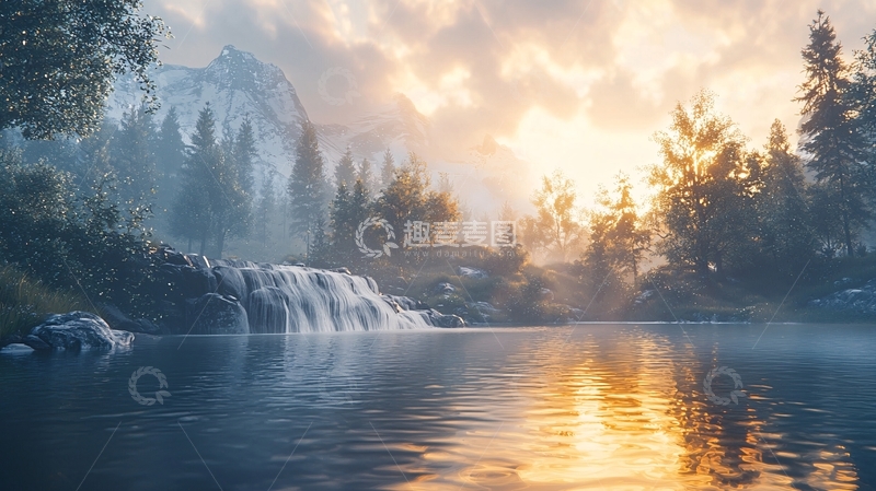 高清大图下载【趣麦麦图】宁静湖面高清图片