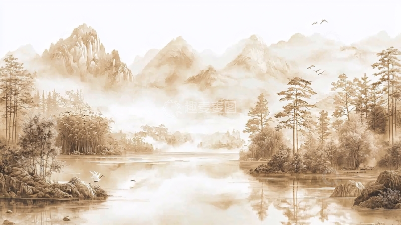 高清大图下载【趣麦麦图】水墨山水风景画