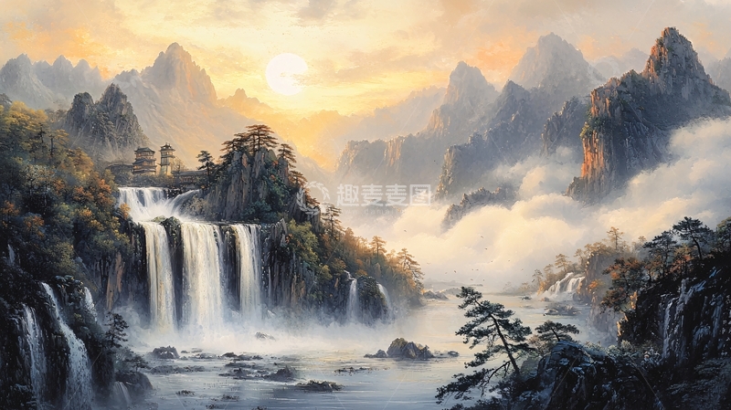 高清大图下载【趣麦麦图】山水画意境高清图片