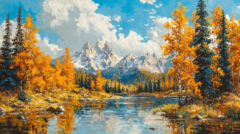 高清大图下载【趣麦麦图】秋色山水高清图片