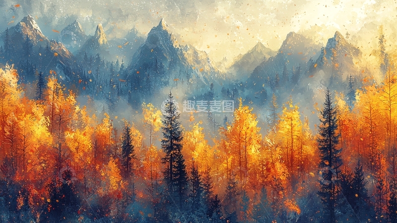 高清大图下载【趣麦麦图】秋日山林高清图片