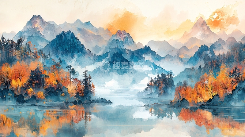 高清大图下载【趣麦麦图】水墨山水风景画