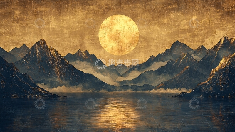 高清大图下载【趣麦麦图】山水月夜美景
