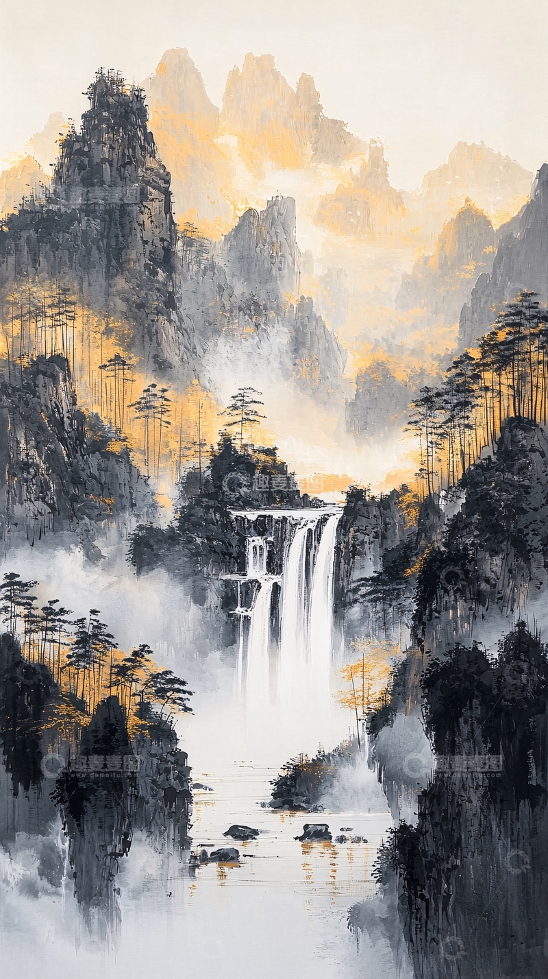 高清大图下载【趣麦麦图】水墨山水画高清图片