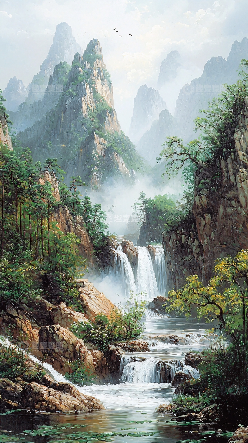 高清大图下载【趣麦麦图】壮丽山水画高清图片