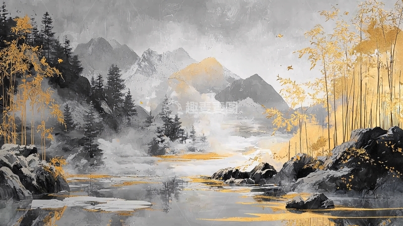 高清大图下载【趣麦麦图】山水风景水墨画