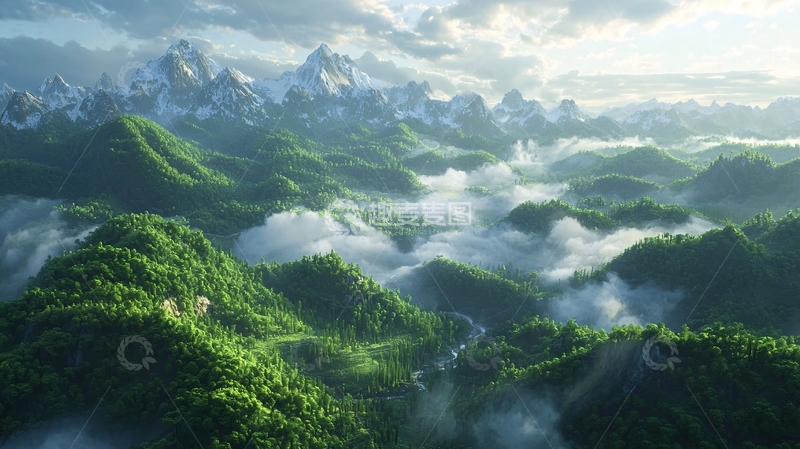 高清大图下载【趣麦麦图】郁郁葱葱的山川