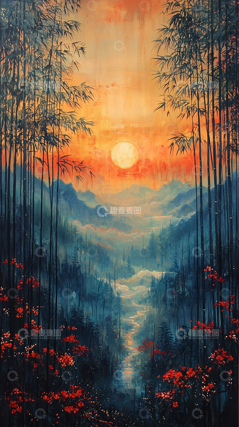 高清大图下载【趣麦麦图】山水风景画高清图片