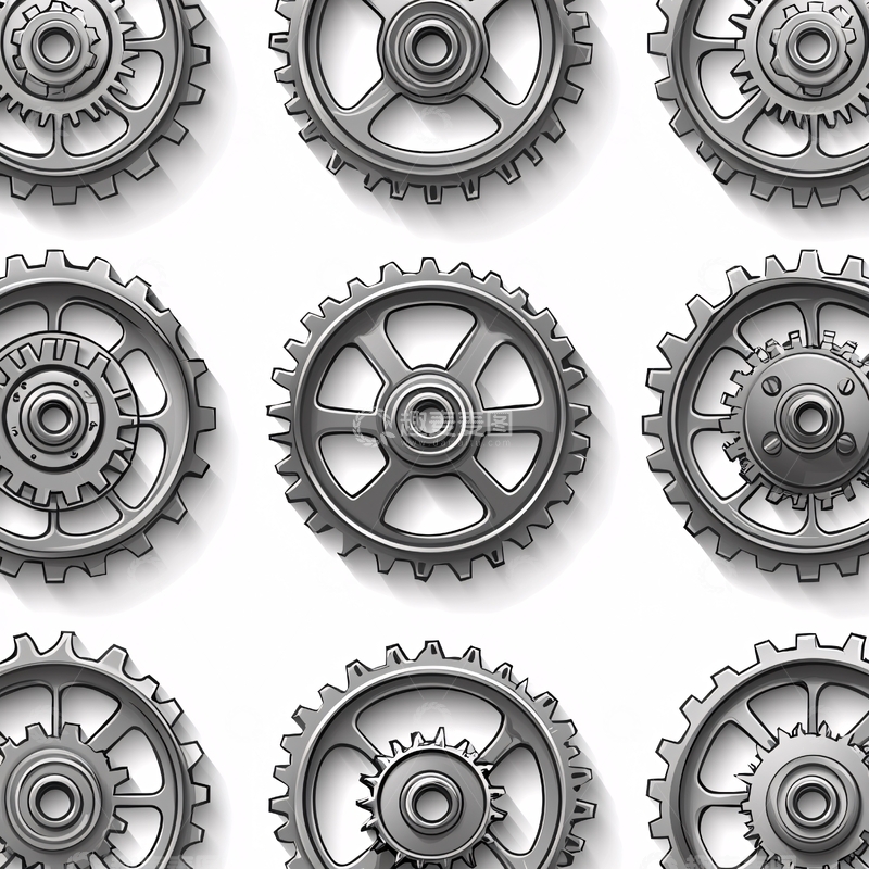 高清大图下载【趣麦麦图】精密工业齿轮组合